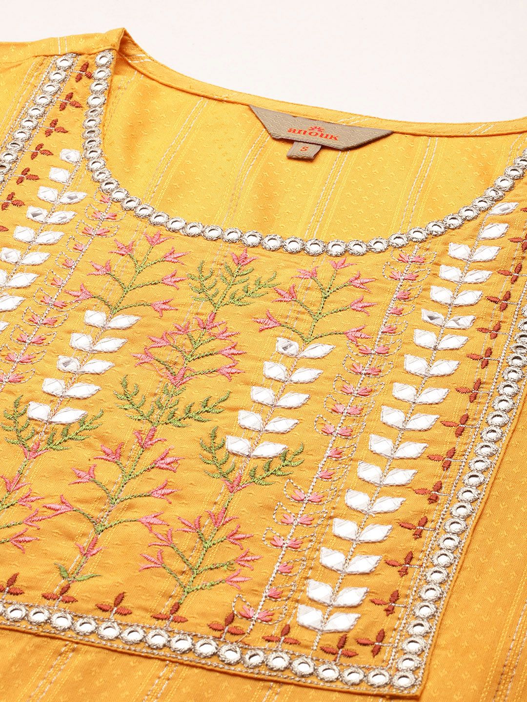 Anouk Women Embellished Mirror Work Kurta