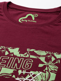 Being Human Typography Printed Pure Cotton T-shirt