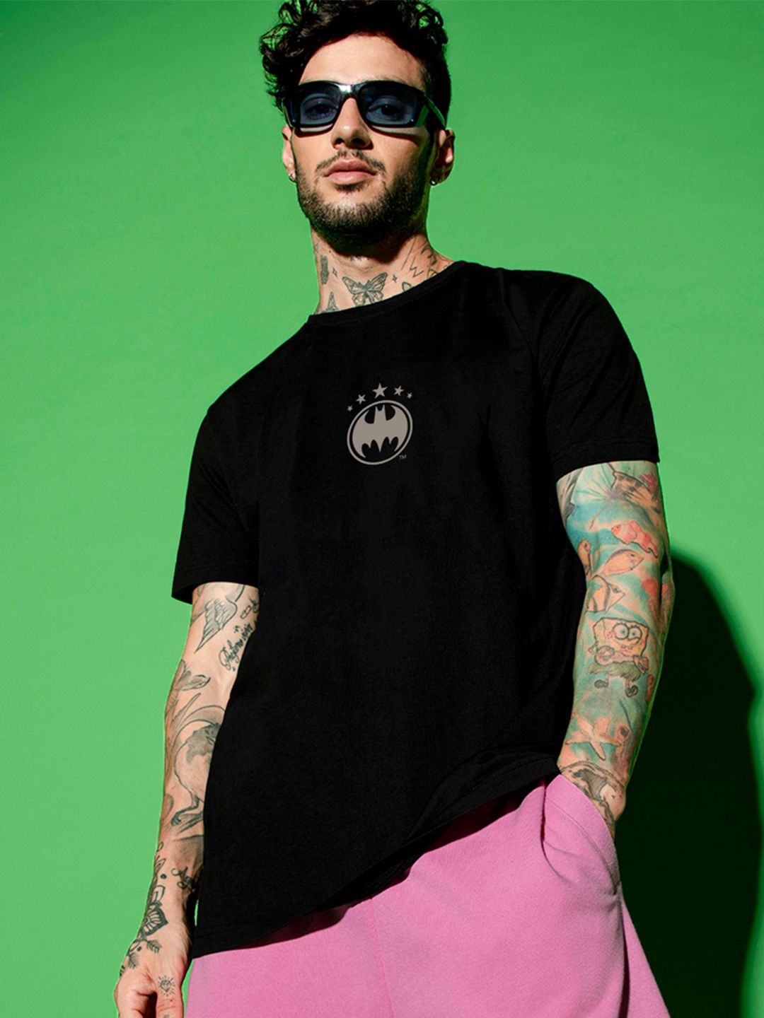 Bewakoof Black Batman Printed Pure Cotton T-shirt