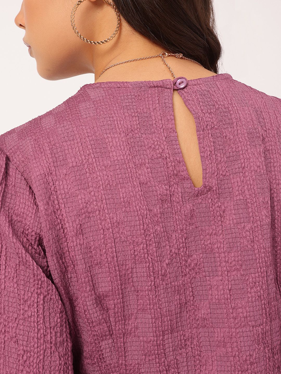 DressBerry Twisted Textures Self-Striped Dress