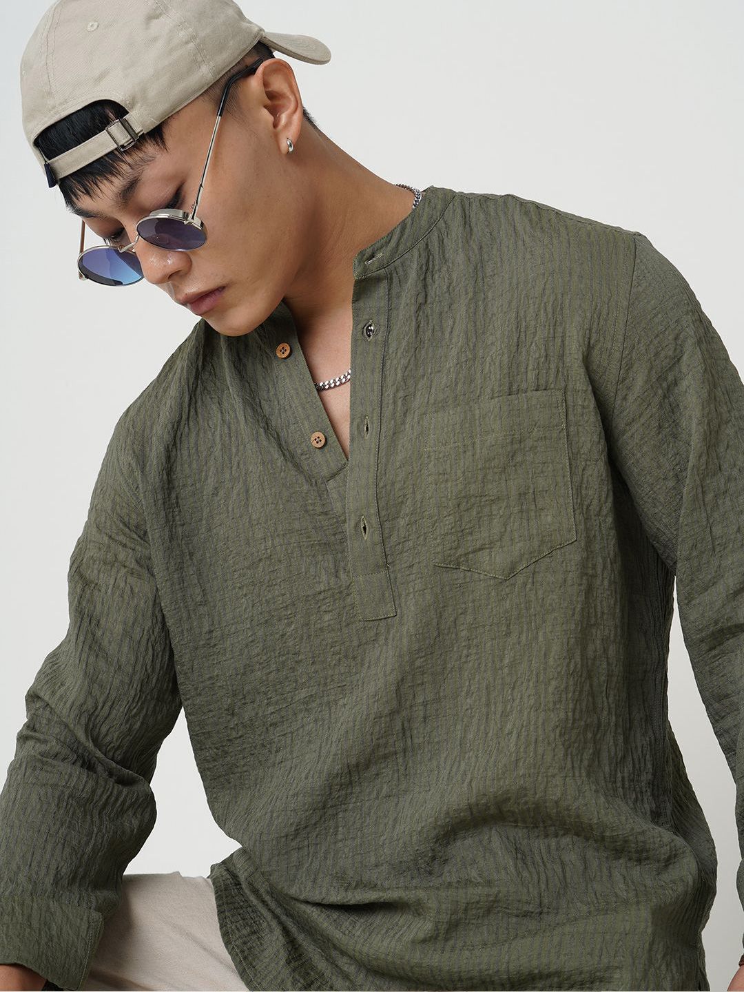 VASTRADO Men Jacquard Kurta