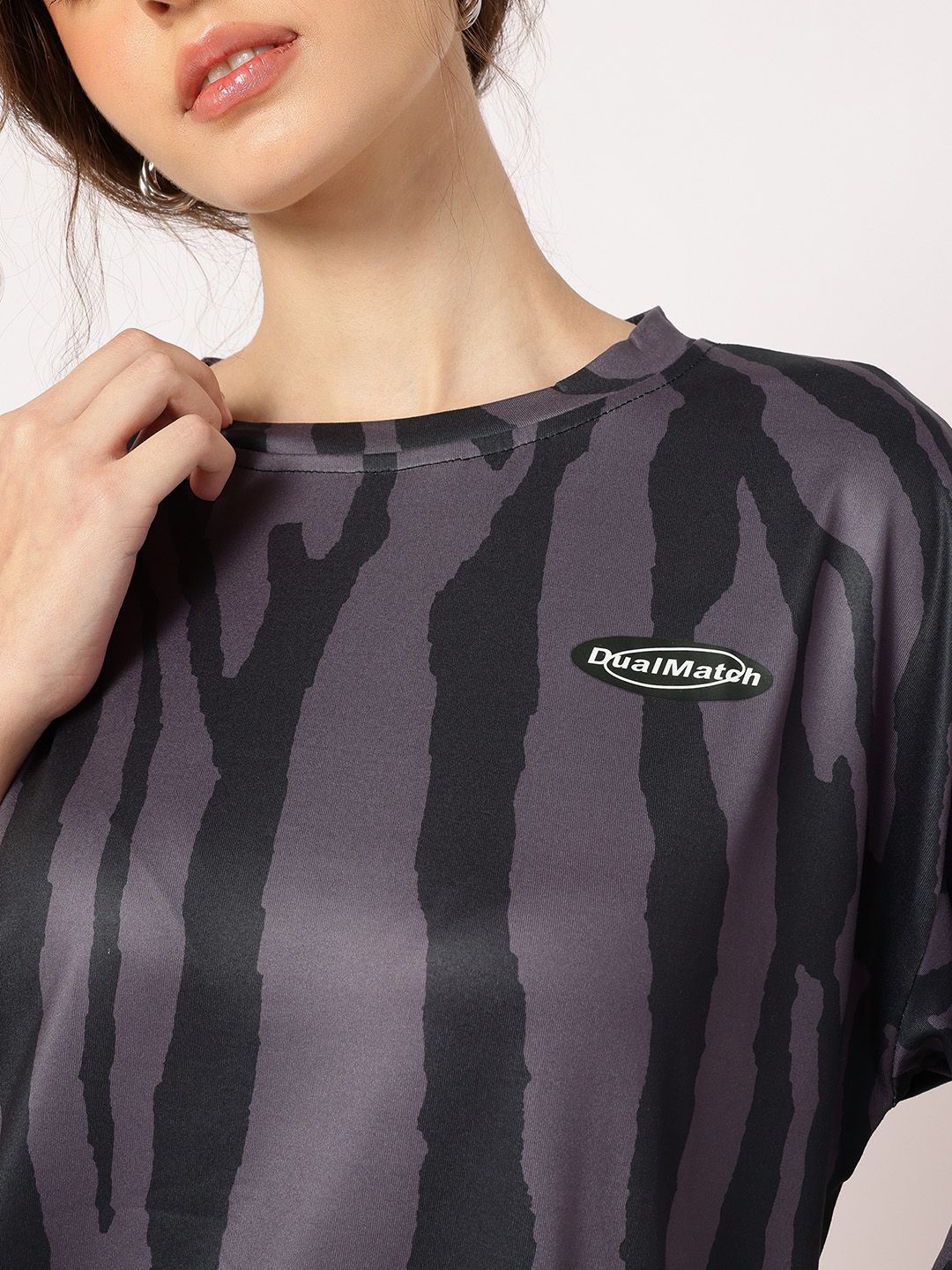 DressBerry Vibe Check Printed Oversized T-shirt