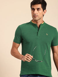 Being Human Henley Neck Pure Cotton T-shirt