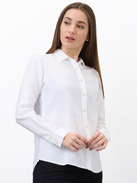 SPYKAR Women Spread Collar Textured Casual Shirt