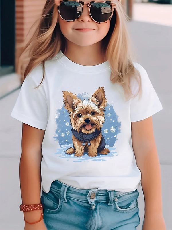 YK Girls Printed Extended Sleeves T-shirt