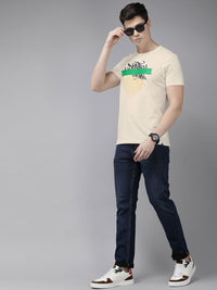 SPYKAR Printed Pure Cotton Slim Fit T-shirt