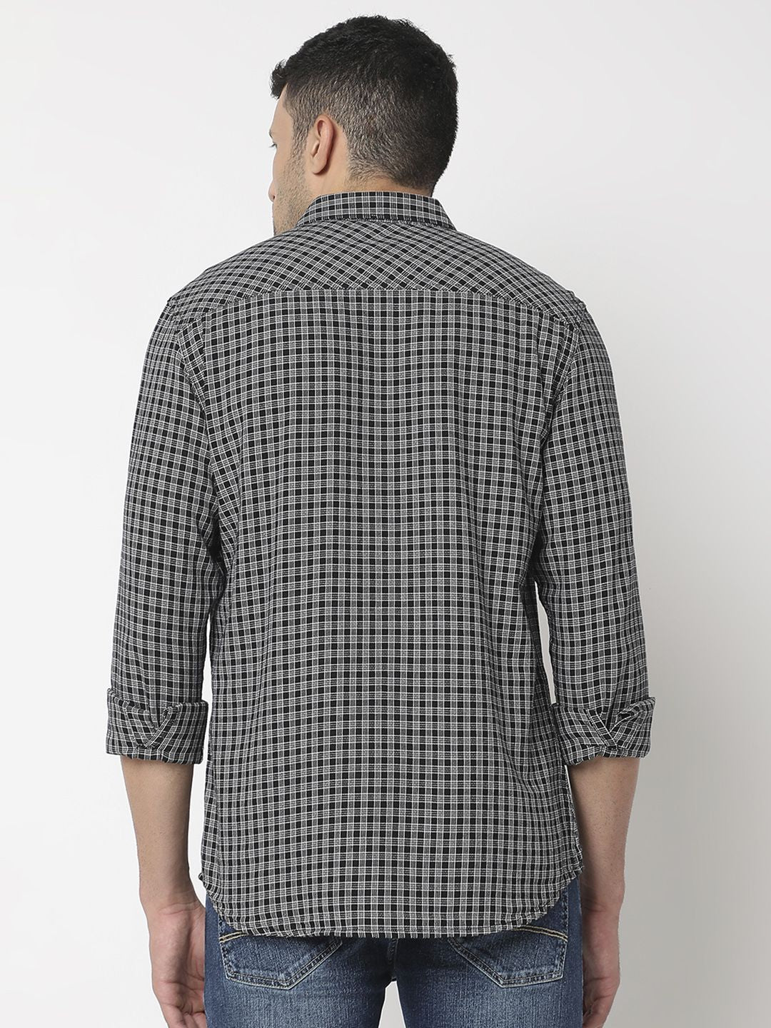 SPYKAR Pure Cotton Slim Fit Checked Casual Shirt