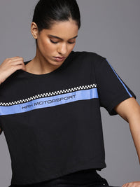 HRX by Hrithik Roshan Striped Drop-Shoulder Sleeves Lifestyle T-shirt