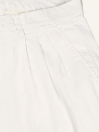 Thomas Scott Men Smart Pleated Linen Cotton Chinos Trousers