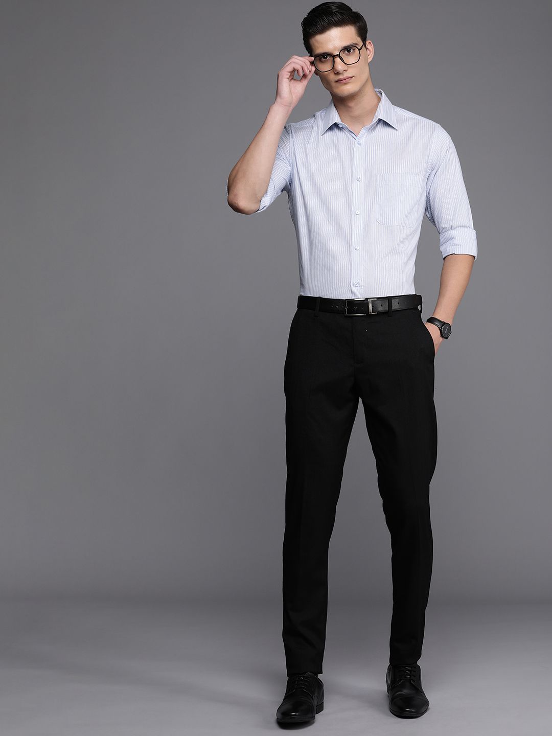 Raymond Slim Fit Striped Pure Cotton Formal Shirt