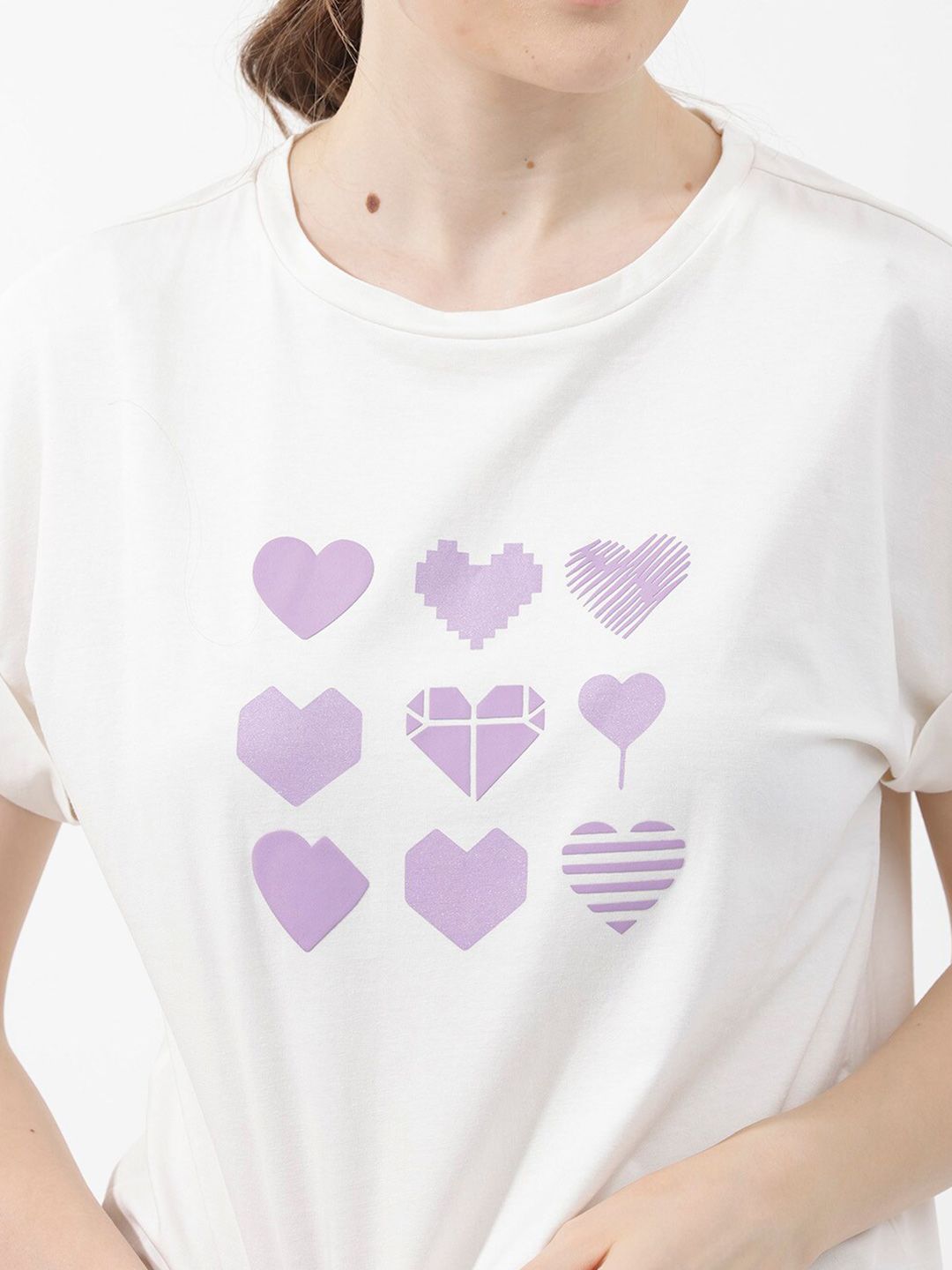 RAREISM Conversational Printed Extended Sleeves T-shirt