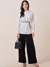 AND Women Loose Fit High Rise Pleated Trousers
