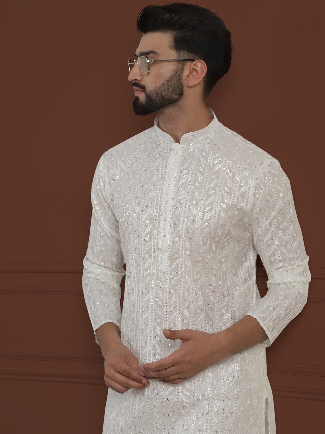 SOJANYA LUXE Motif Etnik Bersulam Kurta Lurus Labuci