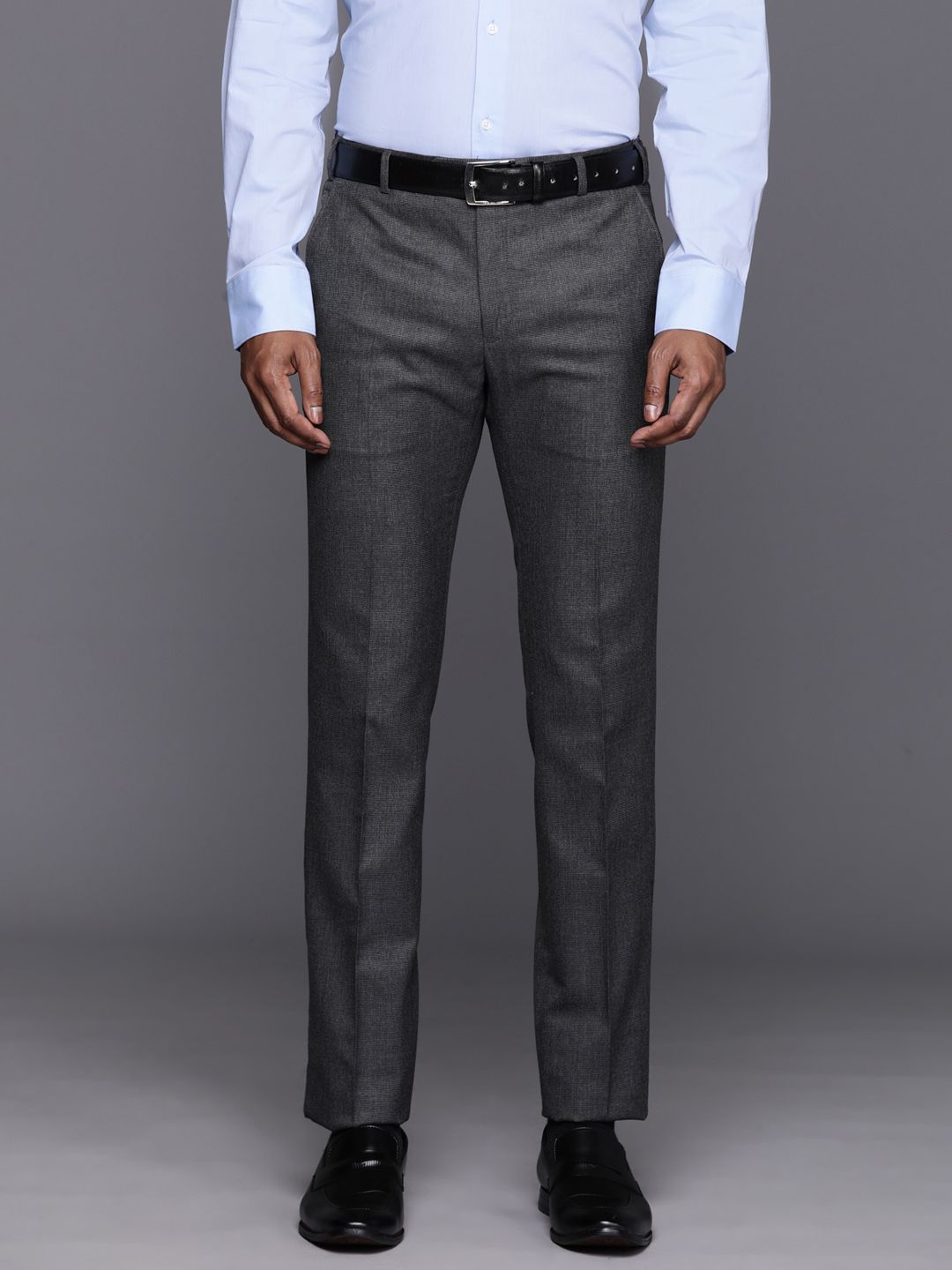 Raymond Men Textured Slim Fit Trousers
