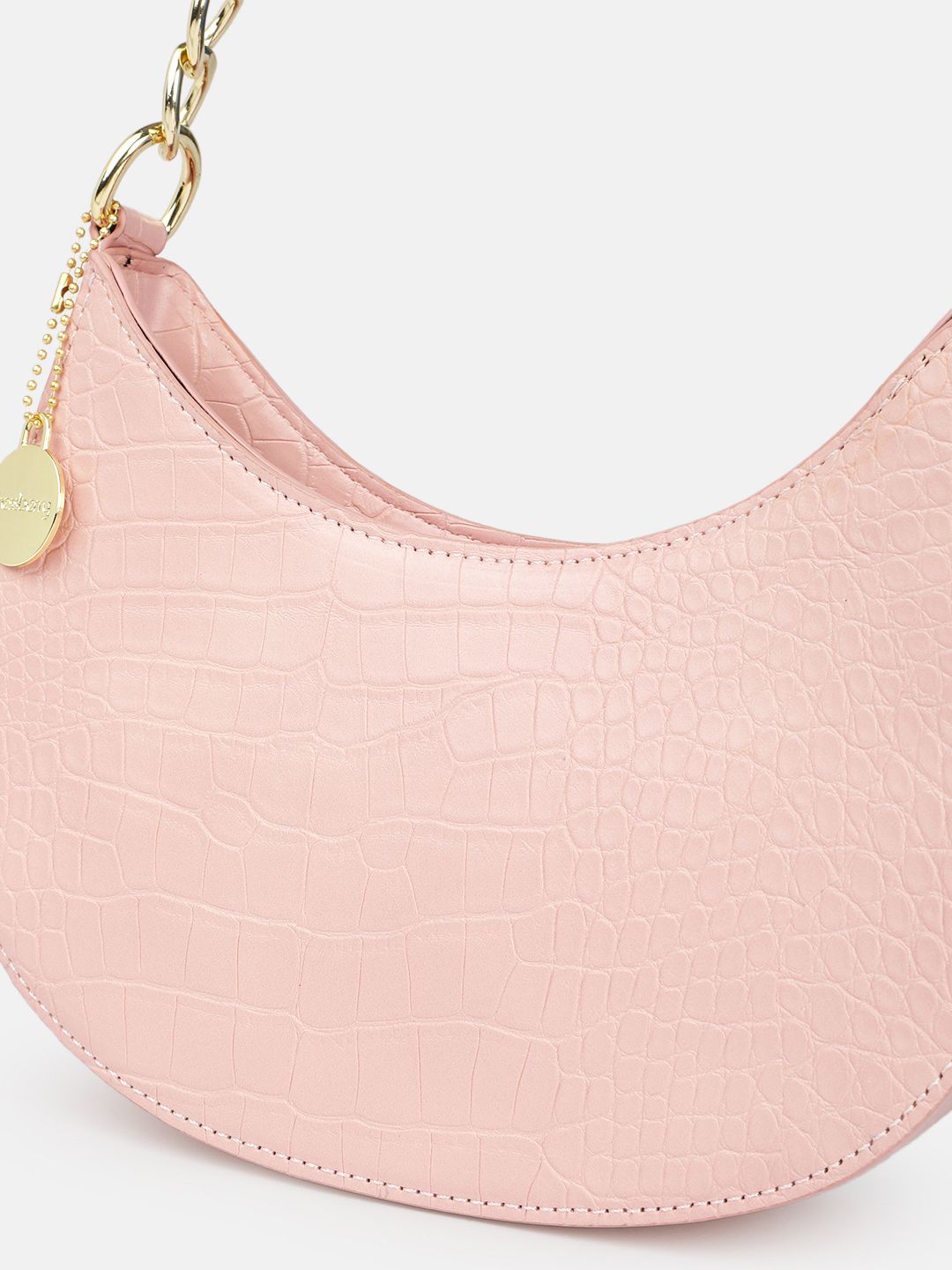 DressBerry Animal Textured Half Moon Shoulder Bag