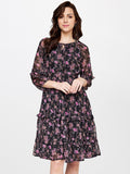 AND Black & Pink Floral Dress