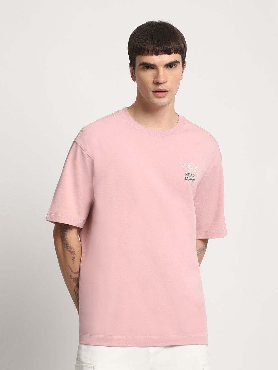 THE BEAR HOUSE Graphic Printed Round neck Loose Fit Cotton T-shirt