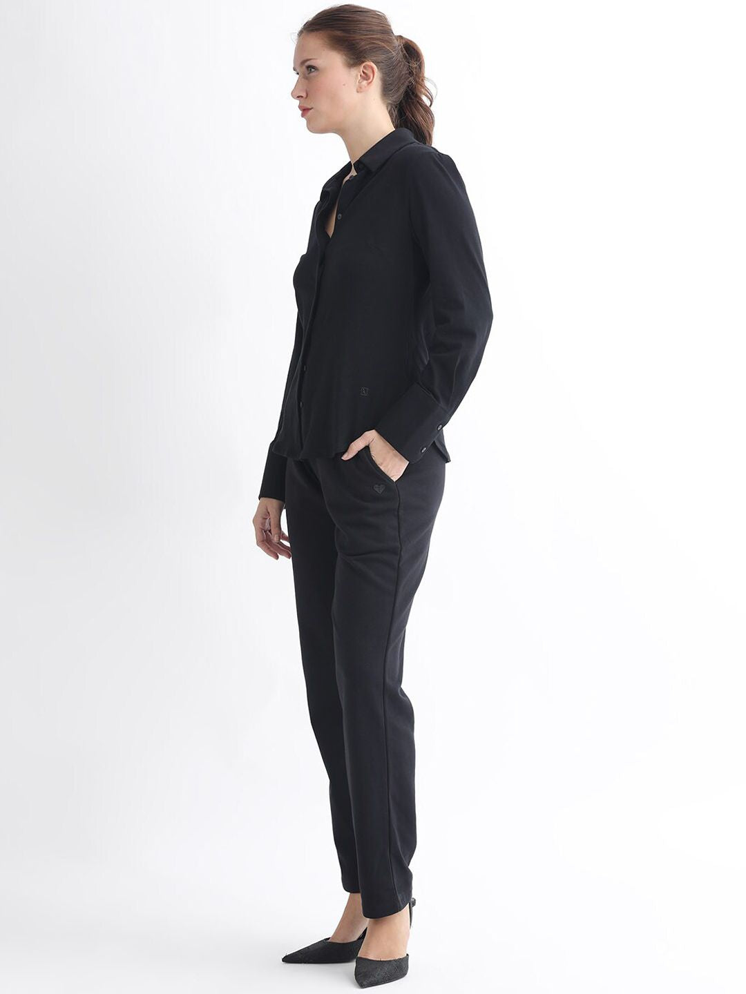 RAREISM Women Mid Rise Slim Fit Cotton Track Pants