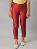 W Women Hem Design Slim Fit Cigarette Trousers
