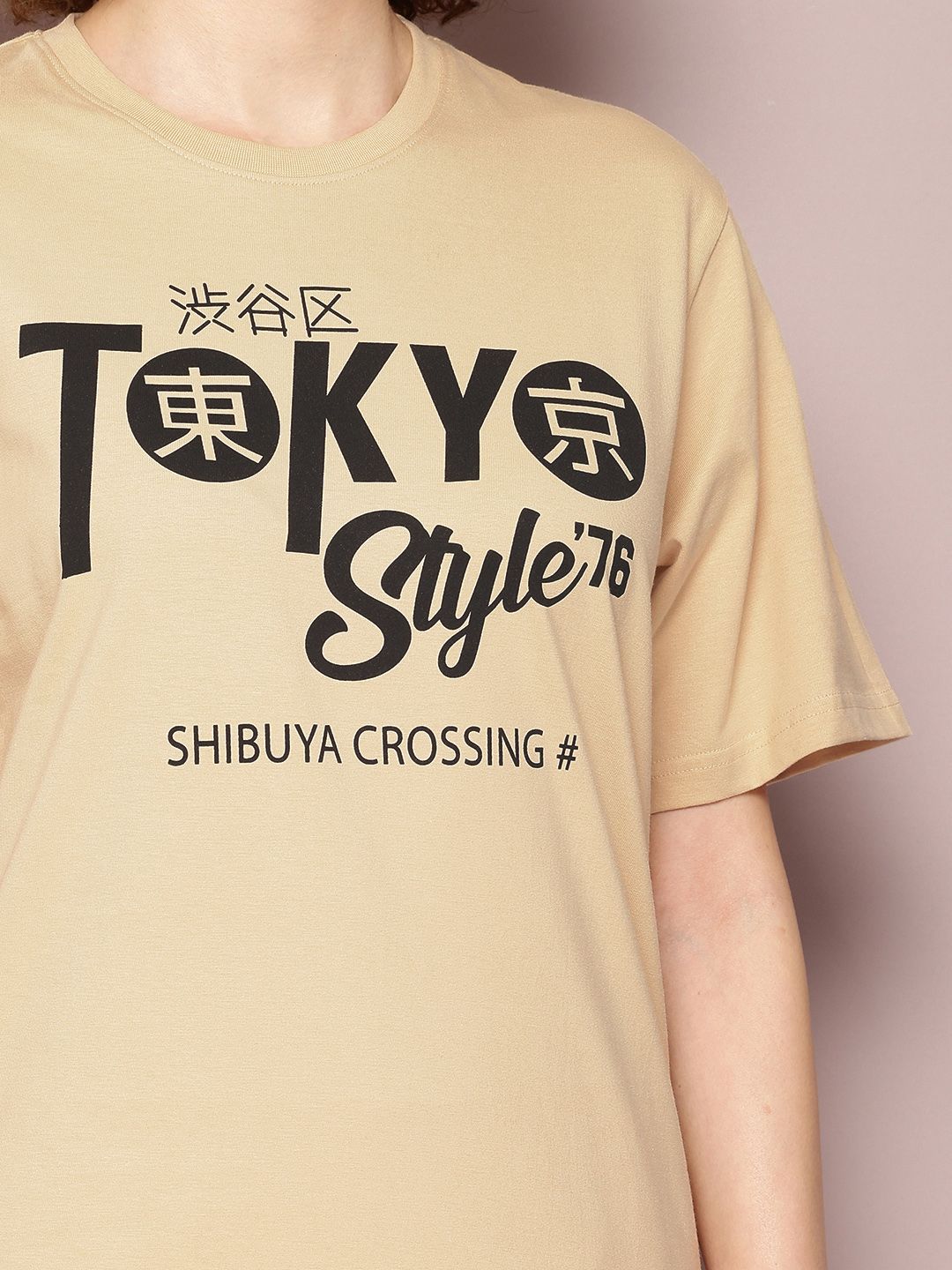 DILLINGER Women Typography Printed Pure Cotton Oversized T-shirt