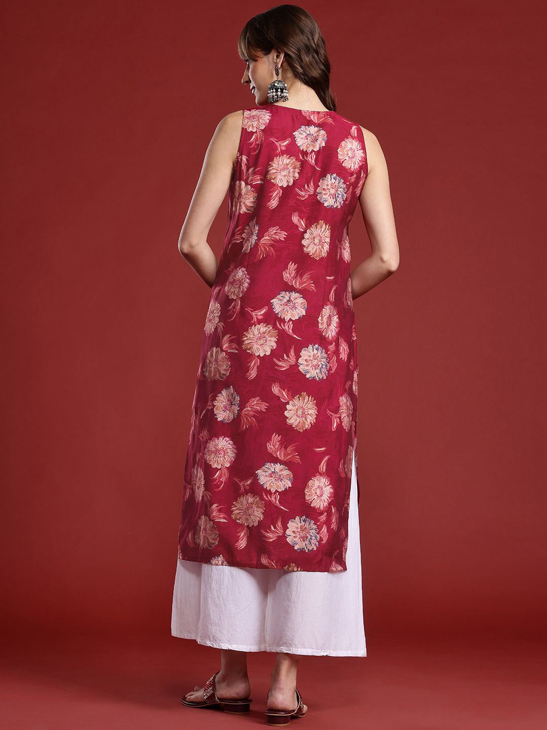 Anouk Floral Printed Straight Kurta