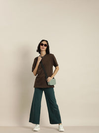 DILLINGER Womens Honeycomb Structure Oversized T-shirt