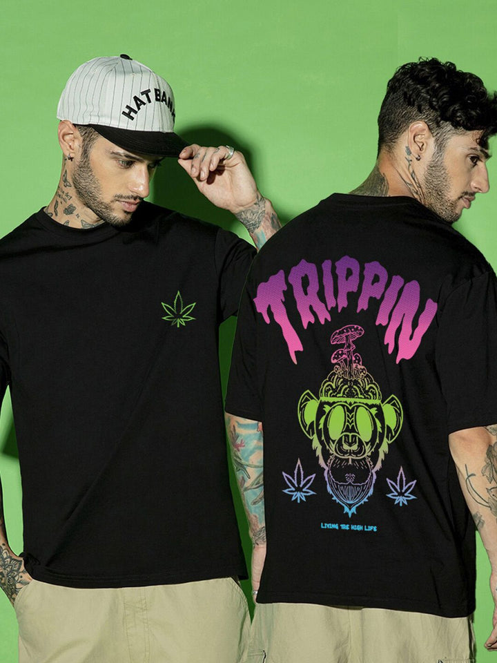 Bewakoof Typography Printed Oversized Pure Cotton T-shirt