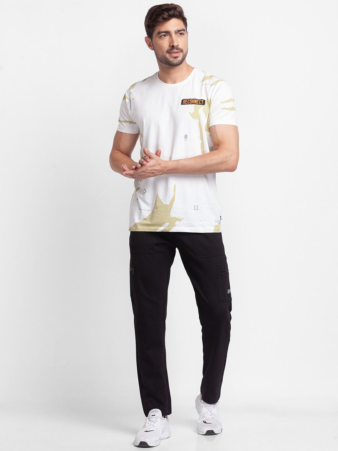 SPYKAR Men Black Solid Slim-Fit Cotton Joggers