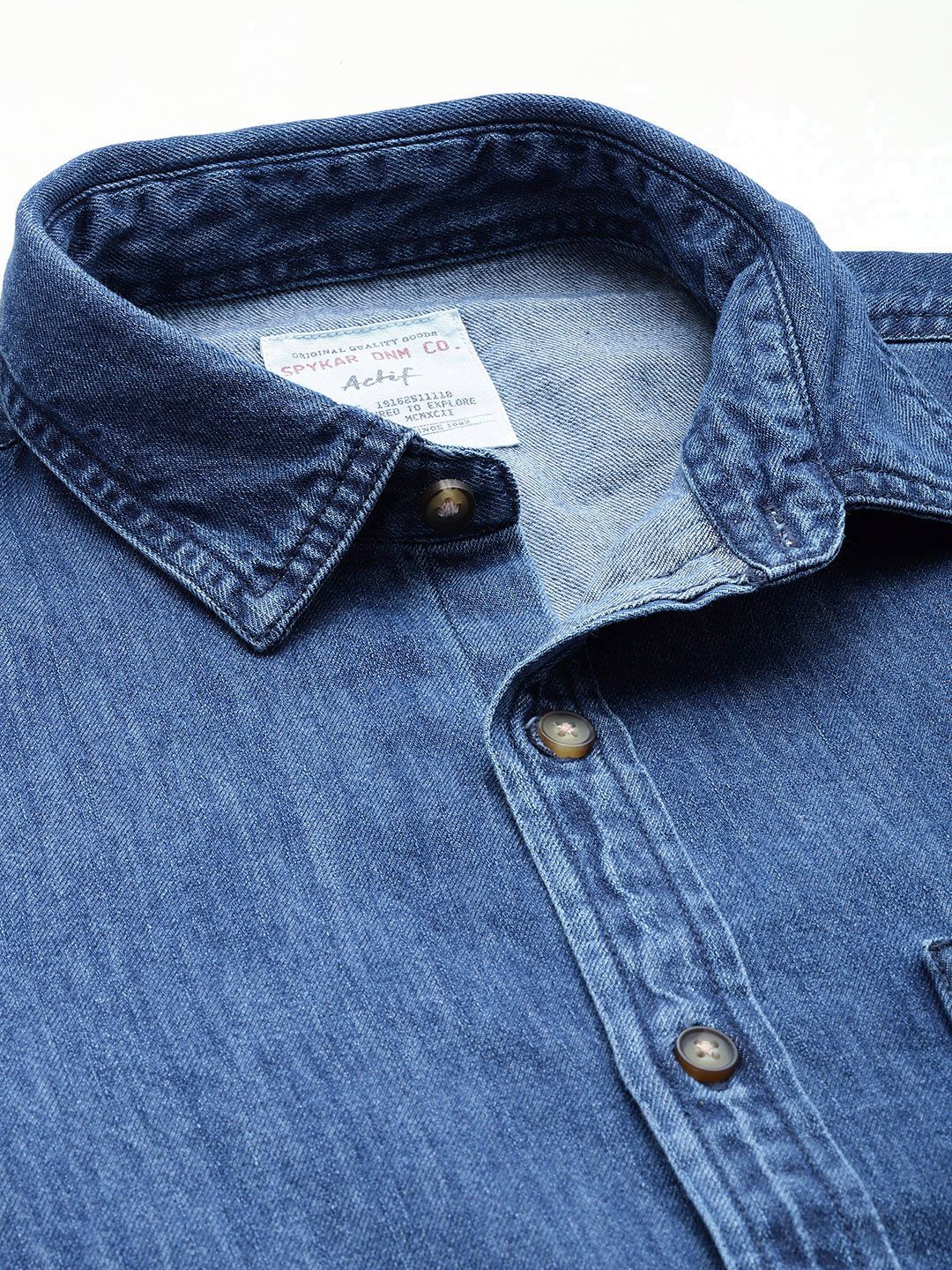 SPYKAR Pure Cotton Slim Fit Chambray Casual Shirt