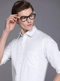 Raymond Men Pure Cotton Slim Fit Micro Checks Opaque Formal Shirt