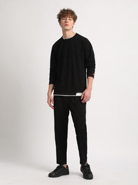 THE BEAR HOUSE Round Neck Relaxed Fit Drop Shoulder Sleeves Sweatshirt