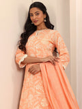 Libas Floral Printed Straight Kurta With Palazzos & Dupatta