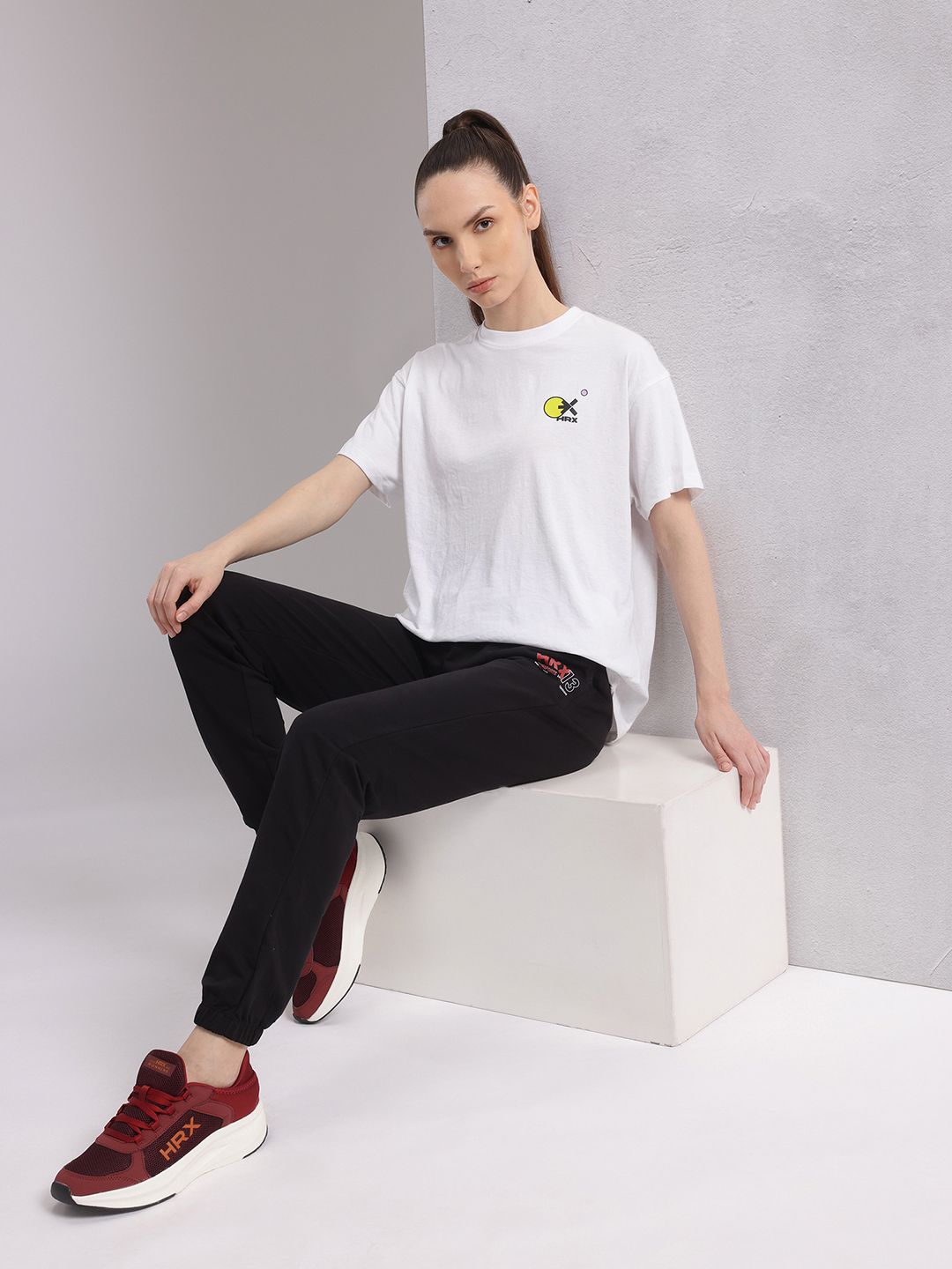 HRX by Hrithik Roshan Printed Drop-Shoulder Sleeves Relaxed Lifestyle T-shirt