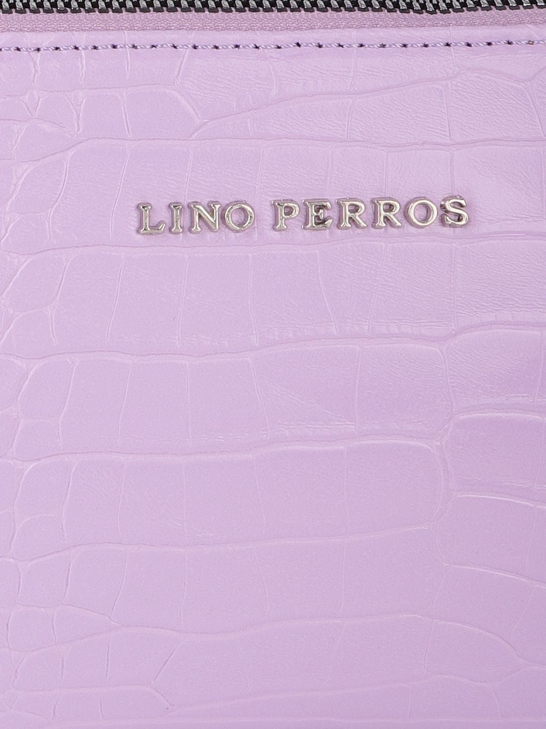 Lino Perros Women Purple Animal Printed PU Structured Shoulder Bag