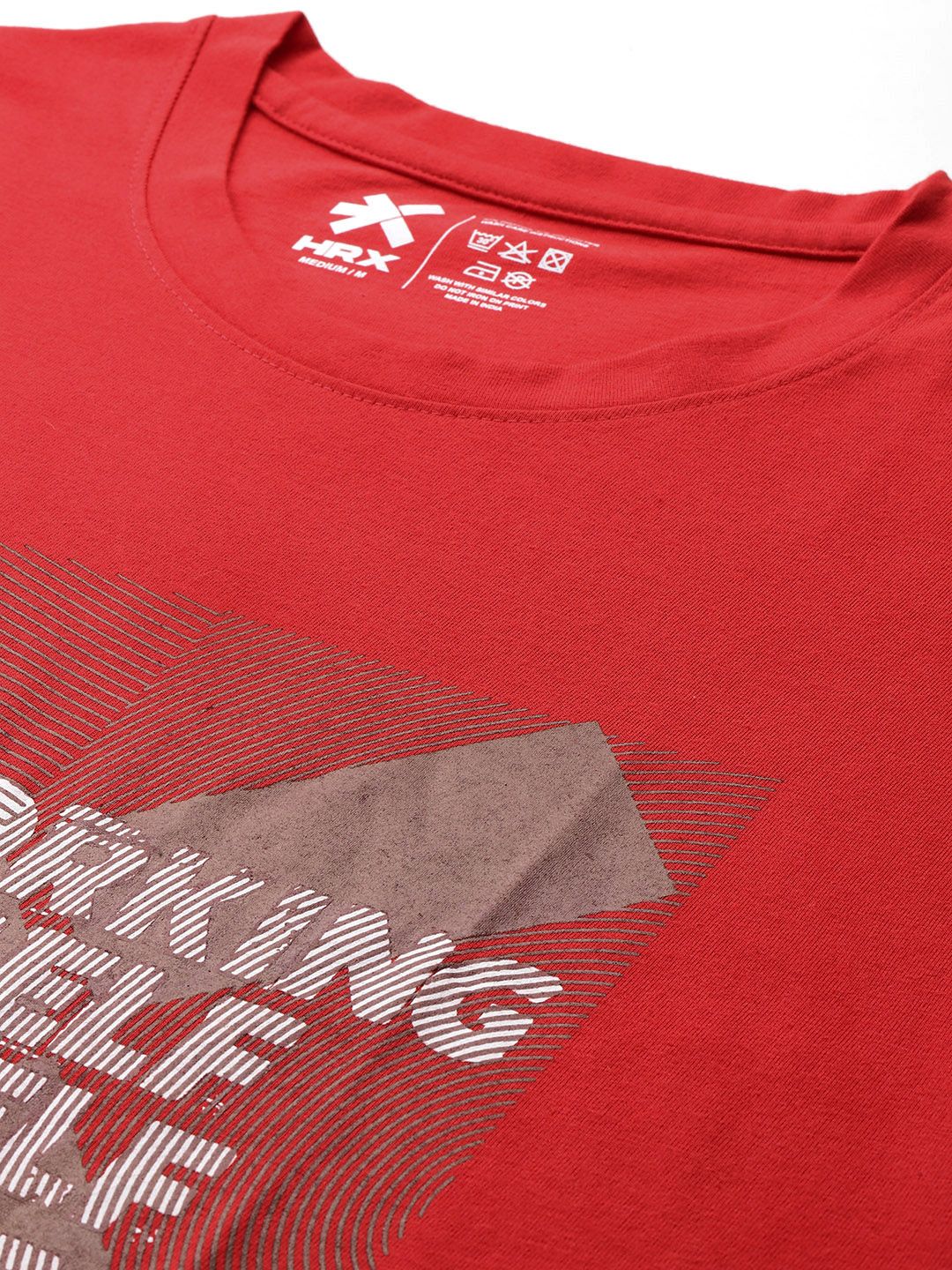 HRX by Hrithik Roshan Typography Print Drop-Shoulder Sleeves Training T-shirt