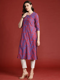 all about you Printed Pleated Straight Kurta