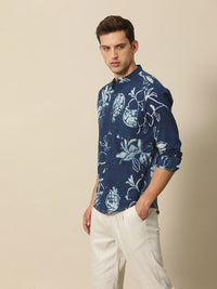 Mr Bowerbird Pure Cotton Tailored Fit Hand Block Printed Casual Shirt