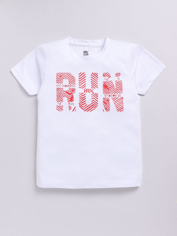HRX by Hrithik Roshan Boys Typography Printed Rapid-Dry T-shirt