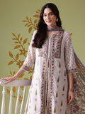Anouk Floral Printed Pure Cotton Kurta With Trousers & With Dupatta