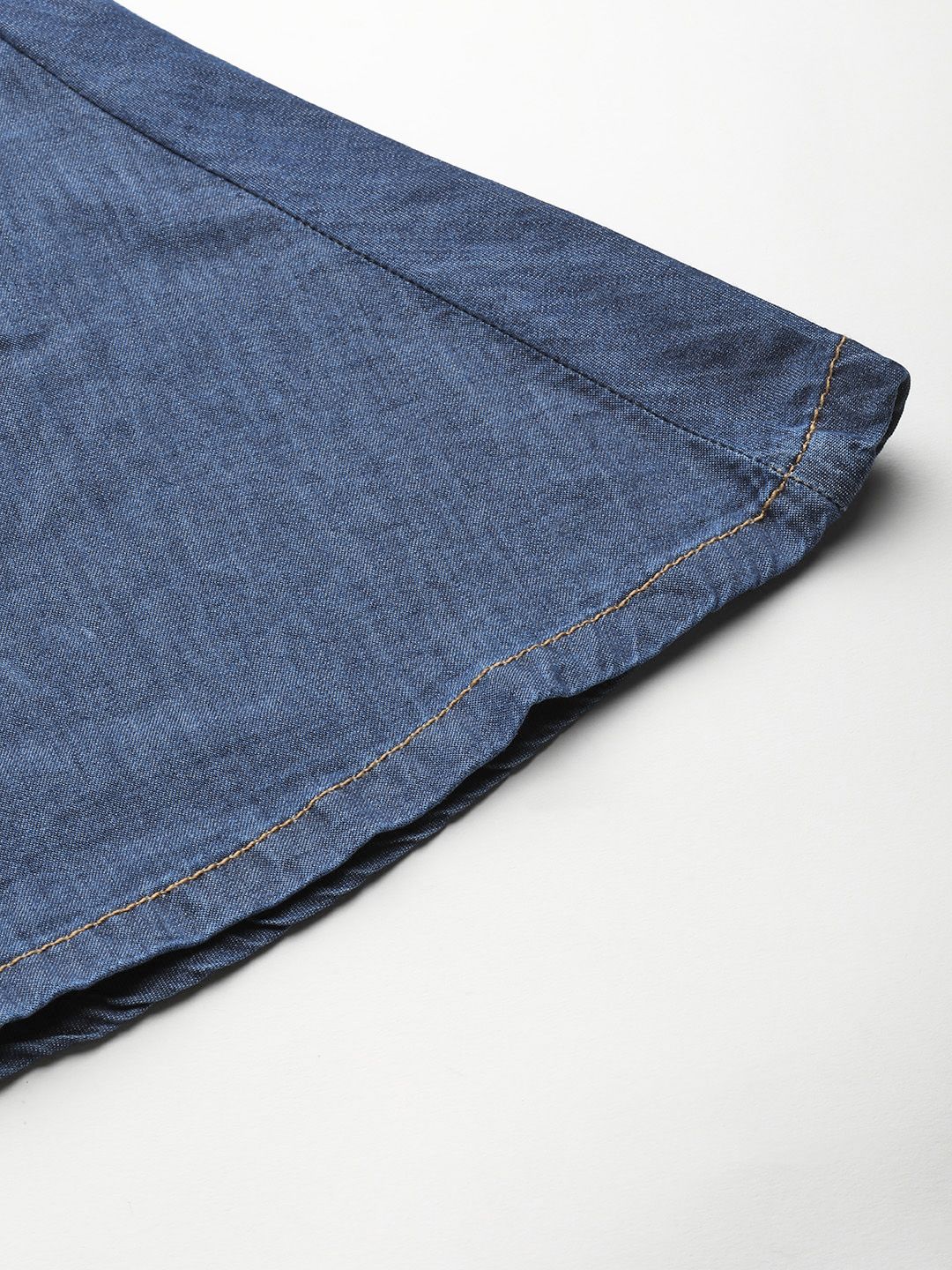 all about you Blue Pure Cotton Denim A-Line Skirt with Belt