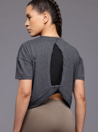 HRX by Hrithik Roshan Printed Cut Out Back Yoga T-shirt