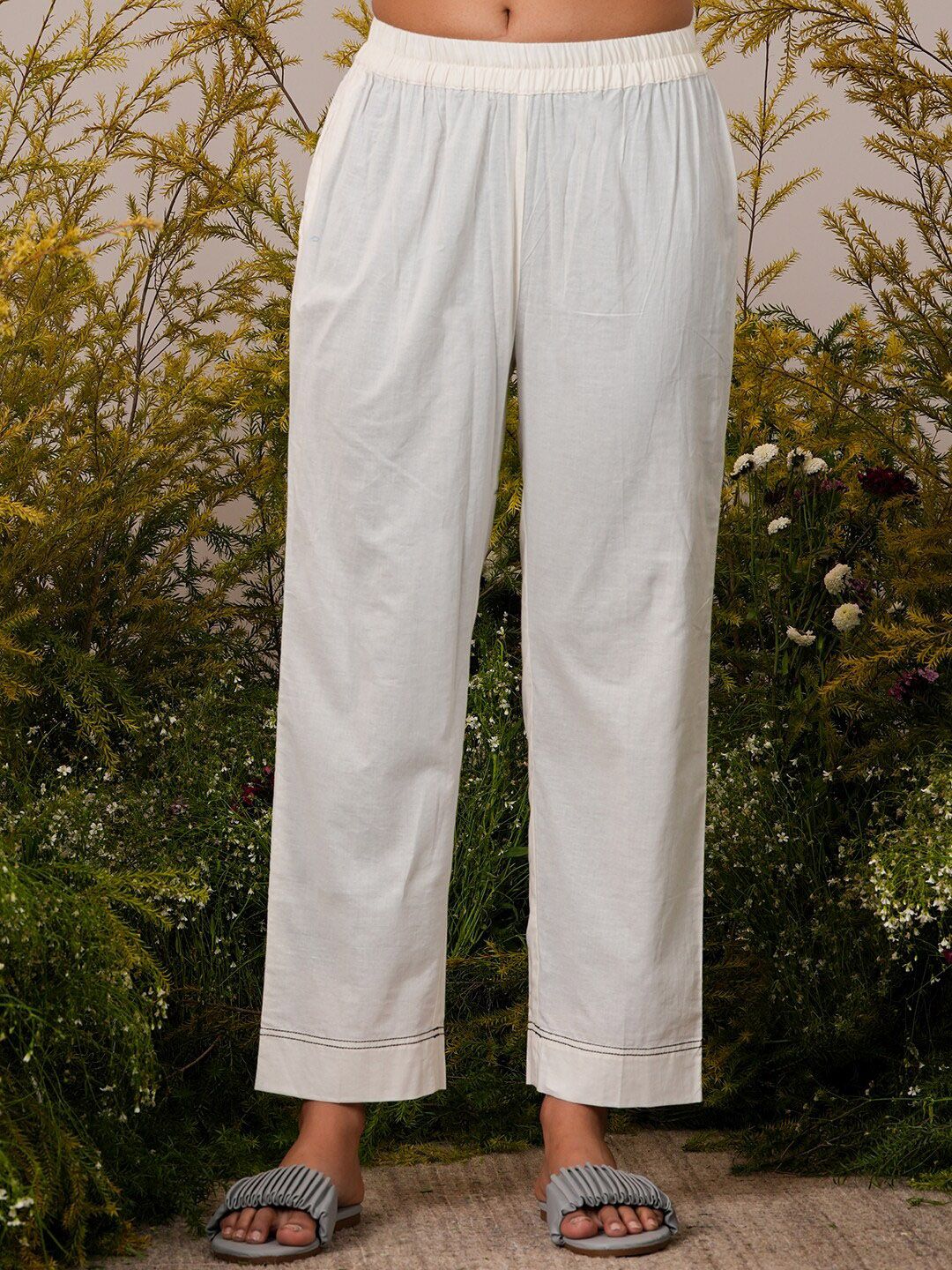 Libas Woven Design Regular Pure Cotton Kurta with Trousers & Dupatta