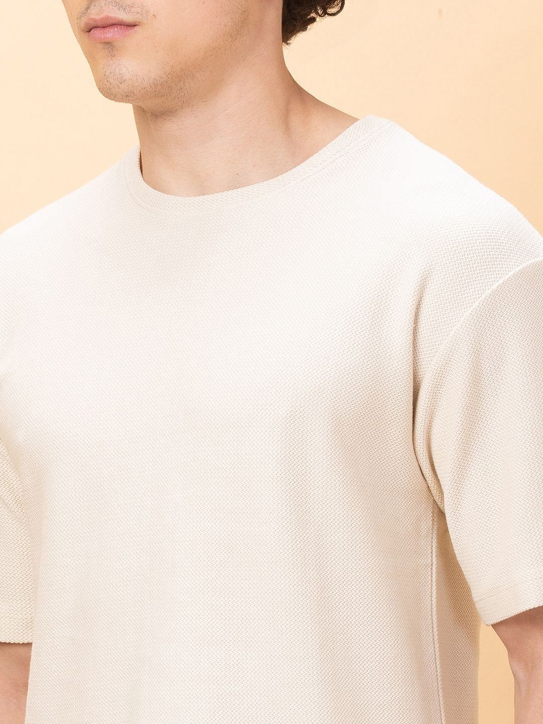 Being Human Men Drop-Shoulder Sleeves Raw Edge T-shirt