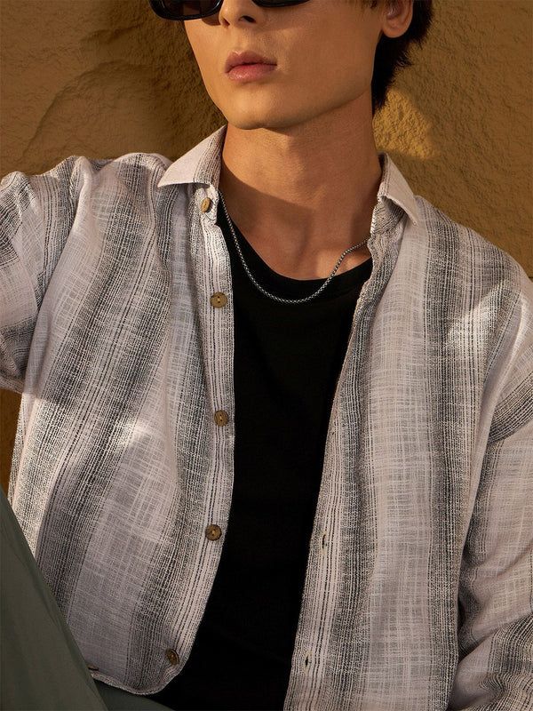 DENNISON Men Stripetastic Drop Shoulder Oversized Shirt