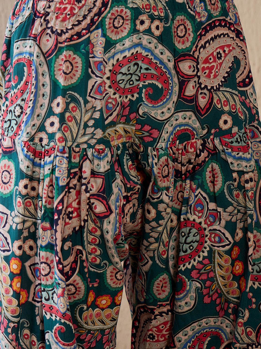 Indo Era Women Ethnic Motifs Printed Regular Pure Cotton Kurta with Salwar