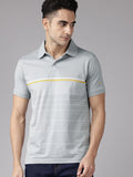Park Avenue Striped Polo Collar Slim Fit T-shirt