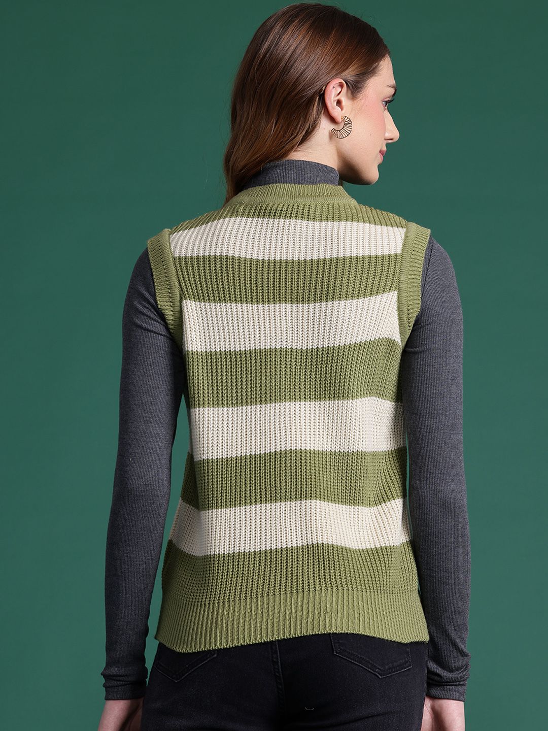 DressBerry Striped Sweater Vest