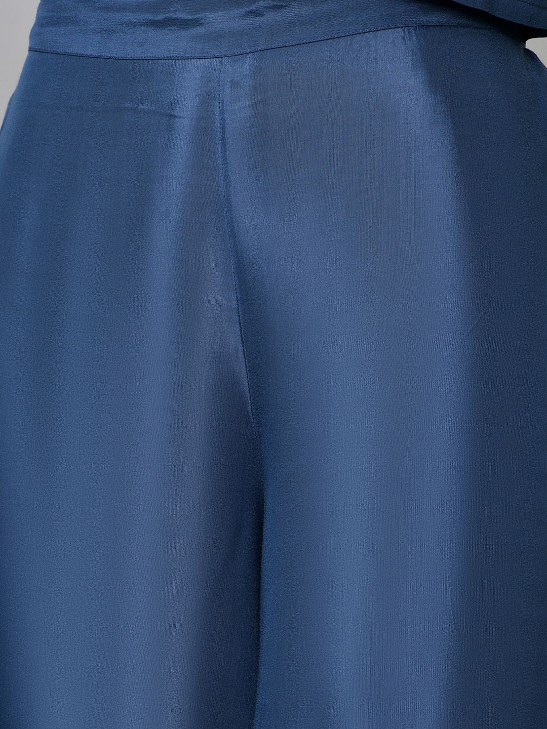 W Women Ethnic Motifs Embroidered Top with Palazzos With Attached Dupatta