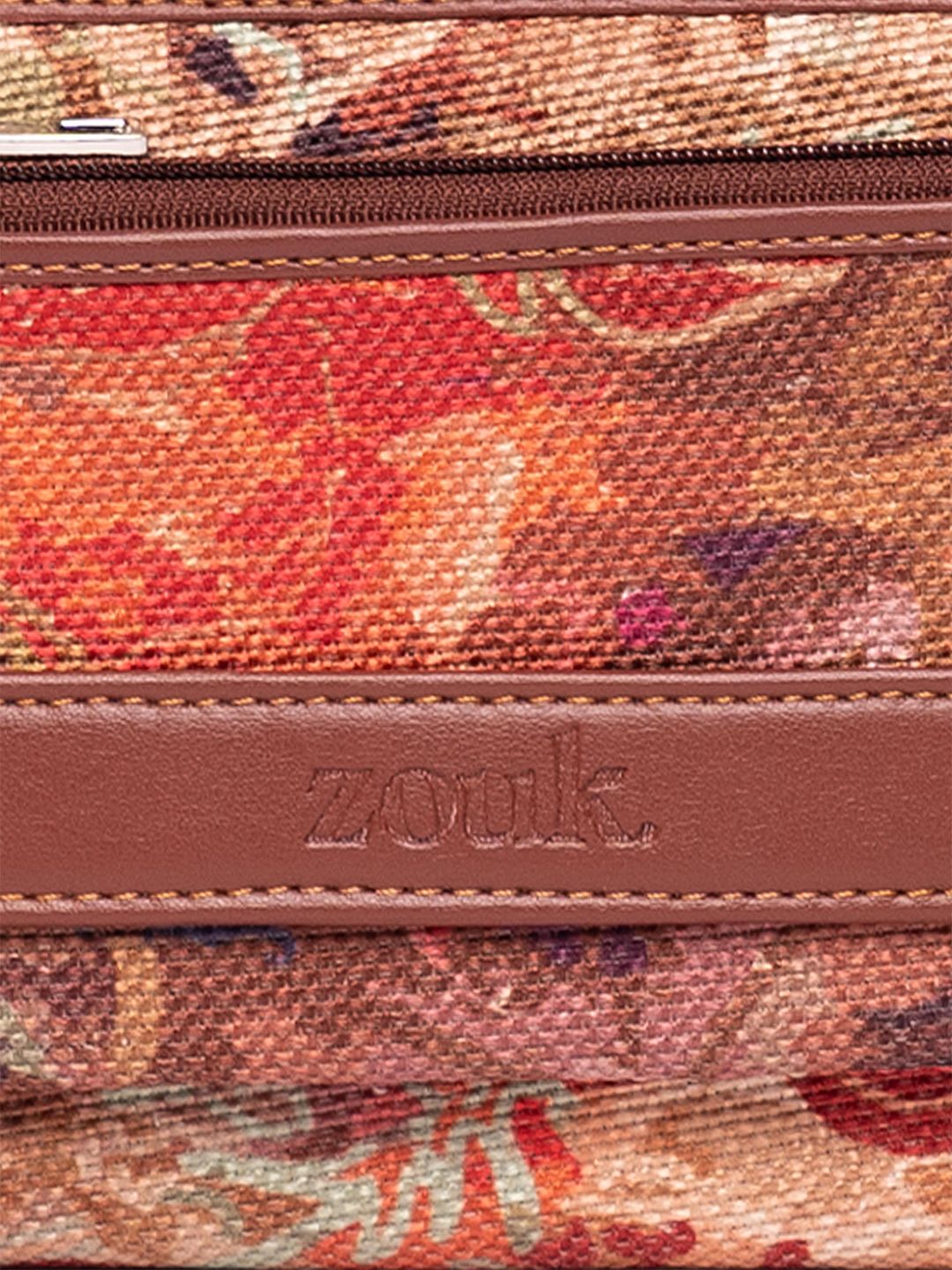 ZOUK Women Flolov Classic Abstract Printed Fabric Zip Around Wallet