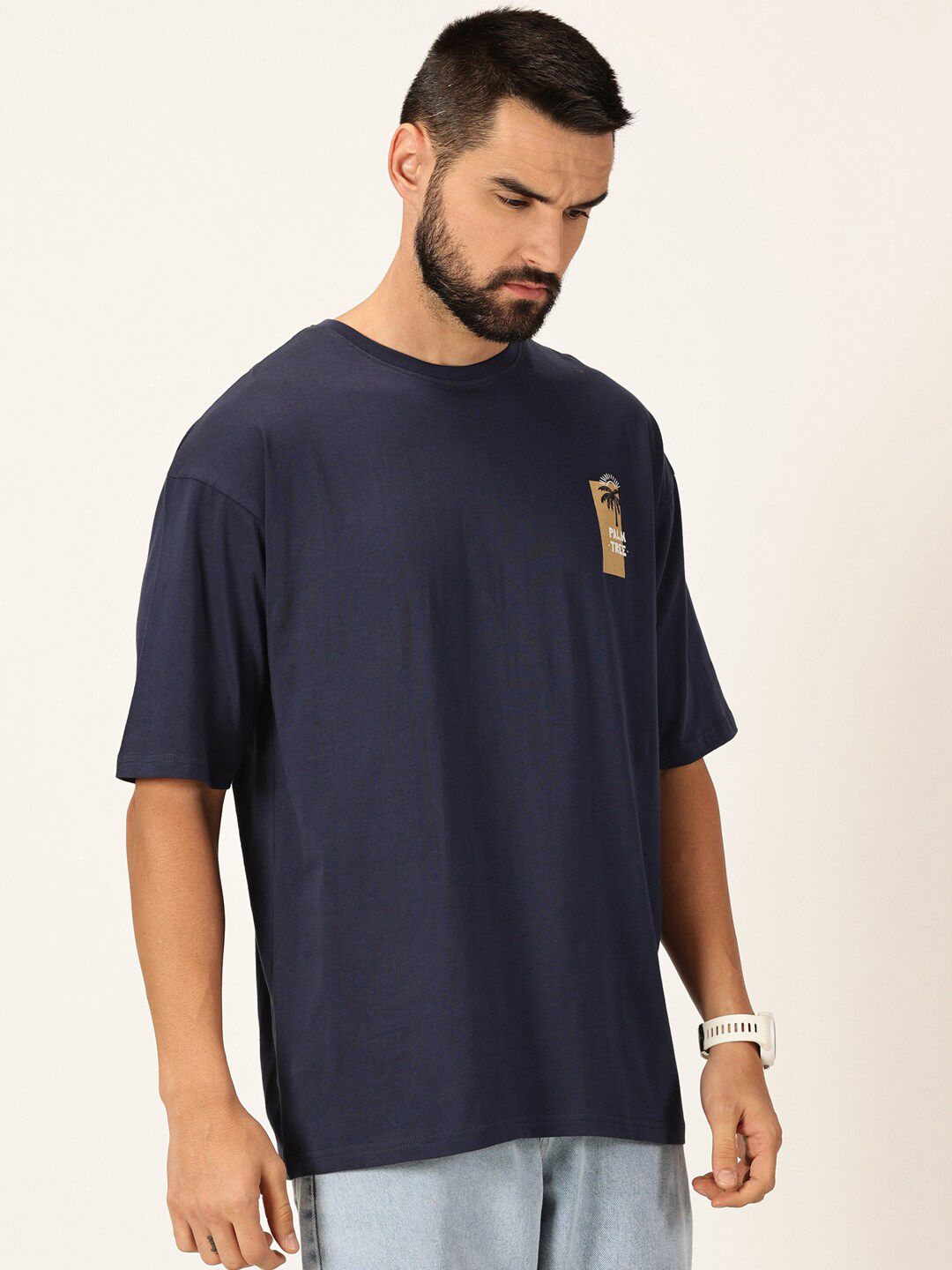 Thomas Scott Round Neck Drop-Shoulder Sleeves Bio Finish Cotton Oversized T-shirt